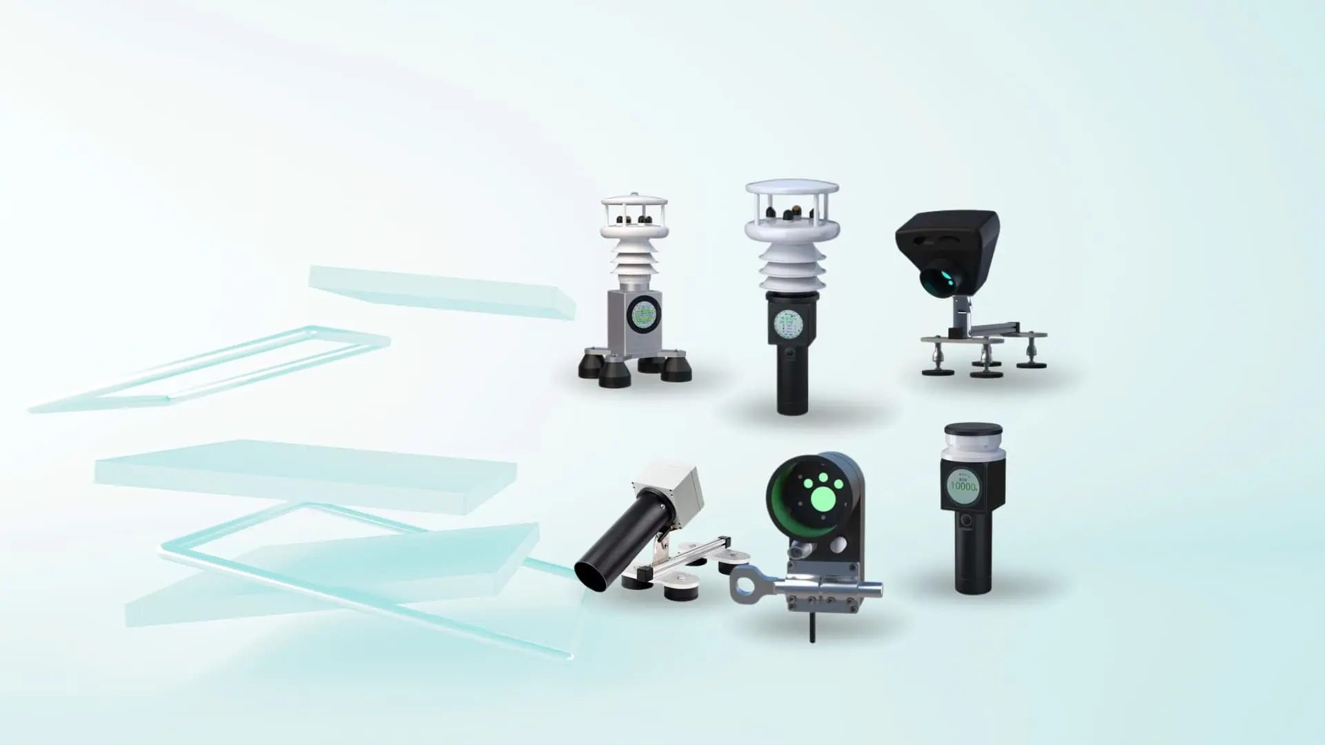 A comprehensive range of 6 traffic safety instruments featuring visibility meters and non-contact road state detectors
